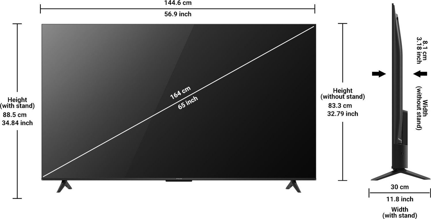 Image of iFFALCON by TCL U62 164 cm (65 inch) Ultra HD (4K) LED Smart Google TV with 24W Dolby Audio, HDR10 and Bezel-Less Design