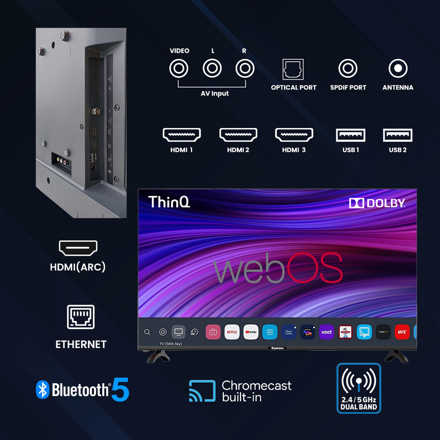 Image of Dyanora 127 cm (50 inch) Ultra HD (4K) LED Smart WebOS TV (DY-LD50U0S)