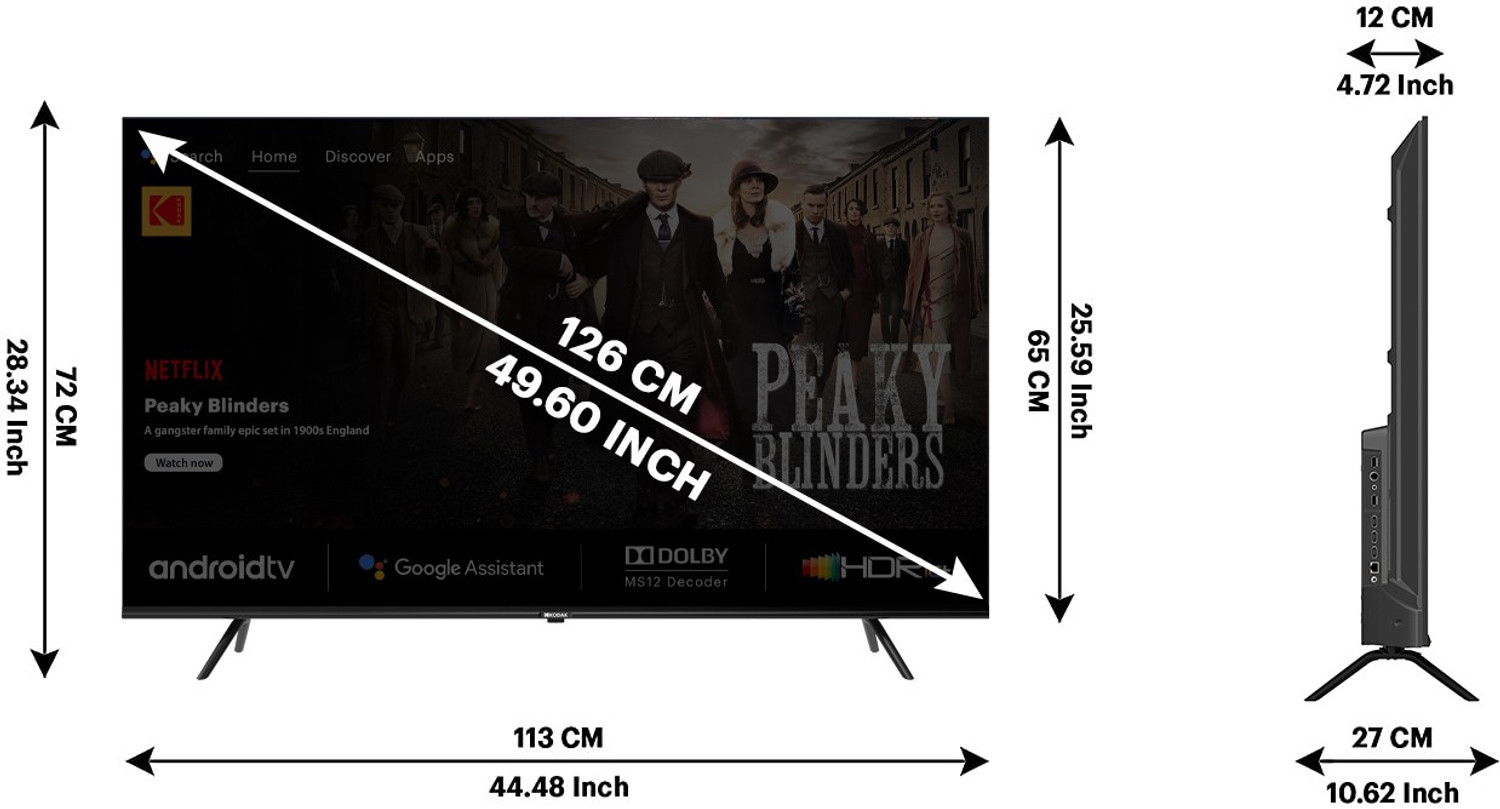 Image of KODAK CA PRO 126 cm (50 inch) Ultra HD (4K) LED Smart Android TV with Dolby MS12 & Dolby Digital Plus