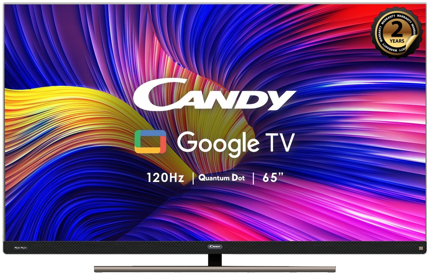 Image of CANDY 165.1 cm (65 inch) QLED Ultra HD (4K) Smart Google TV with Dolby Vision & Atmos IQ (CA65120HzQLED)