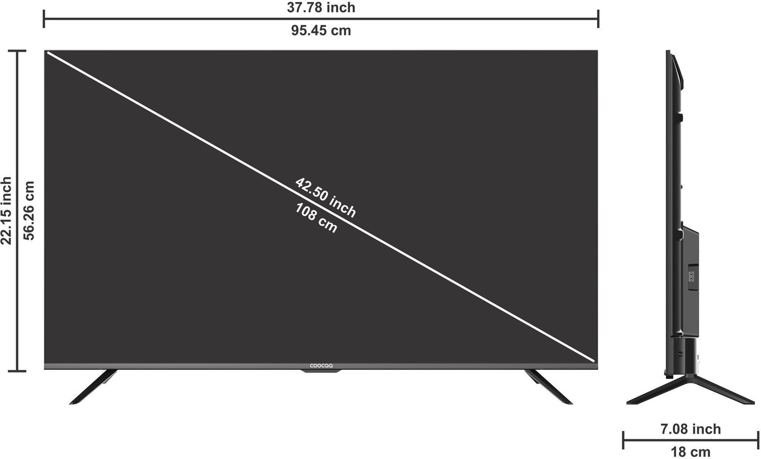 Image of Coocaa 109 cm (43 inch) Ultra HD (4K) LED Smart Android TV with Google Assistant, HDR 10 and Dolby Audio (43S6G Pro)