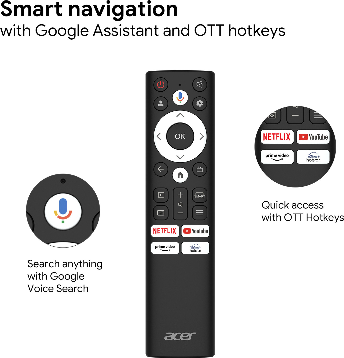 Image of Acer I PRO Series 108 cm (43 inch) Ultra HD (4K) LED Smart Google TV with Android 14 (Black) | MEMC | ALLM | VRR | AI Picture Optimisation | 30W Dolby Audio