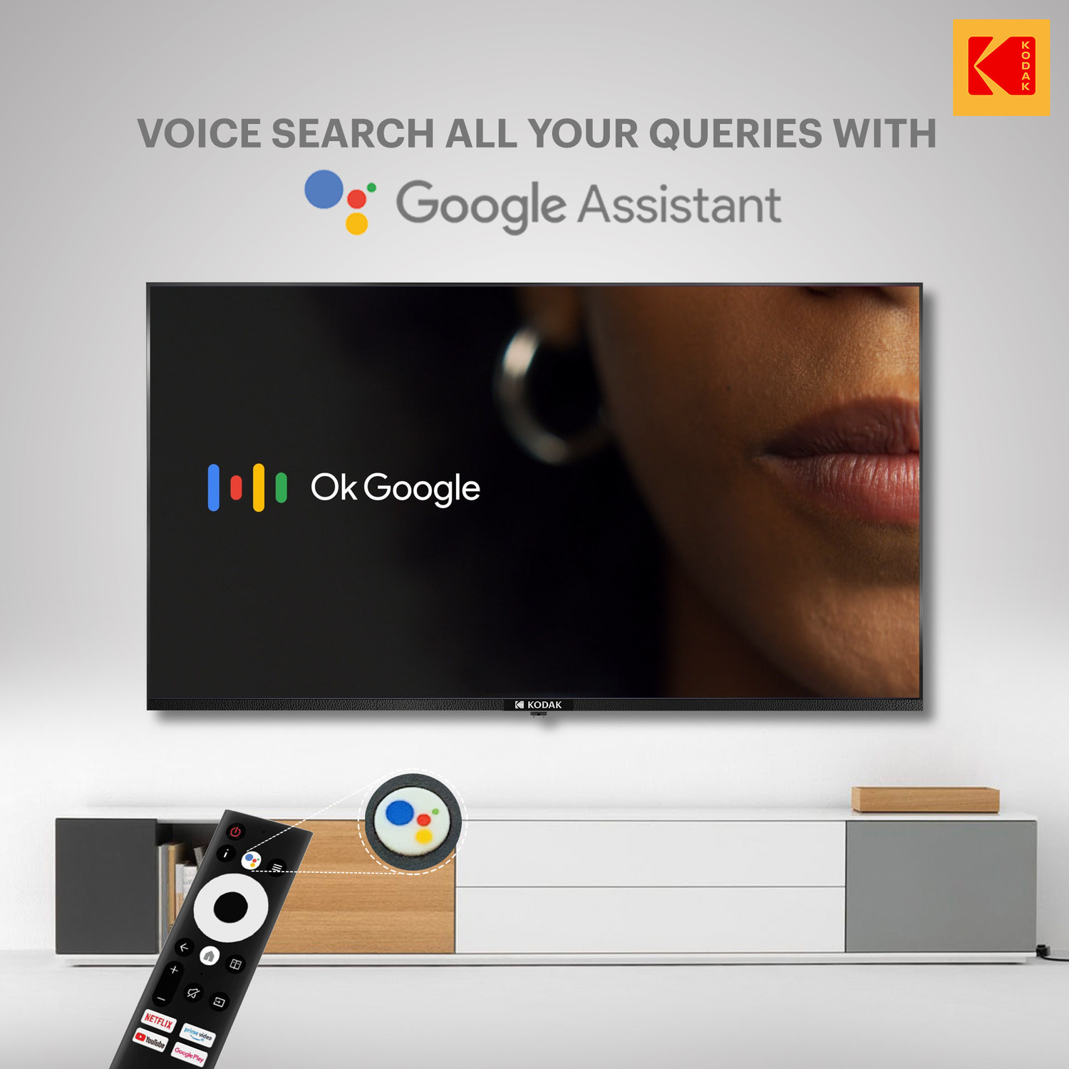 Image of KODAK CA Series 139 cm (55 inch) Ultra HD (4K) LED Smart Android TV with Dolby Digital Plus & DTS TruSurround (55CA0909)