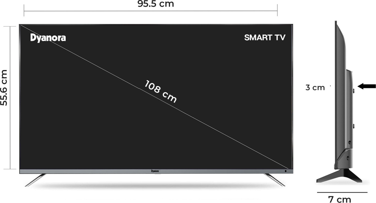 Image of Dyanora Sigma 108 cm (43 inch) Full HD Curved LED Smart Coolita TV with 40 Watt Box Speakers & Bezel-Less Design