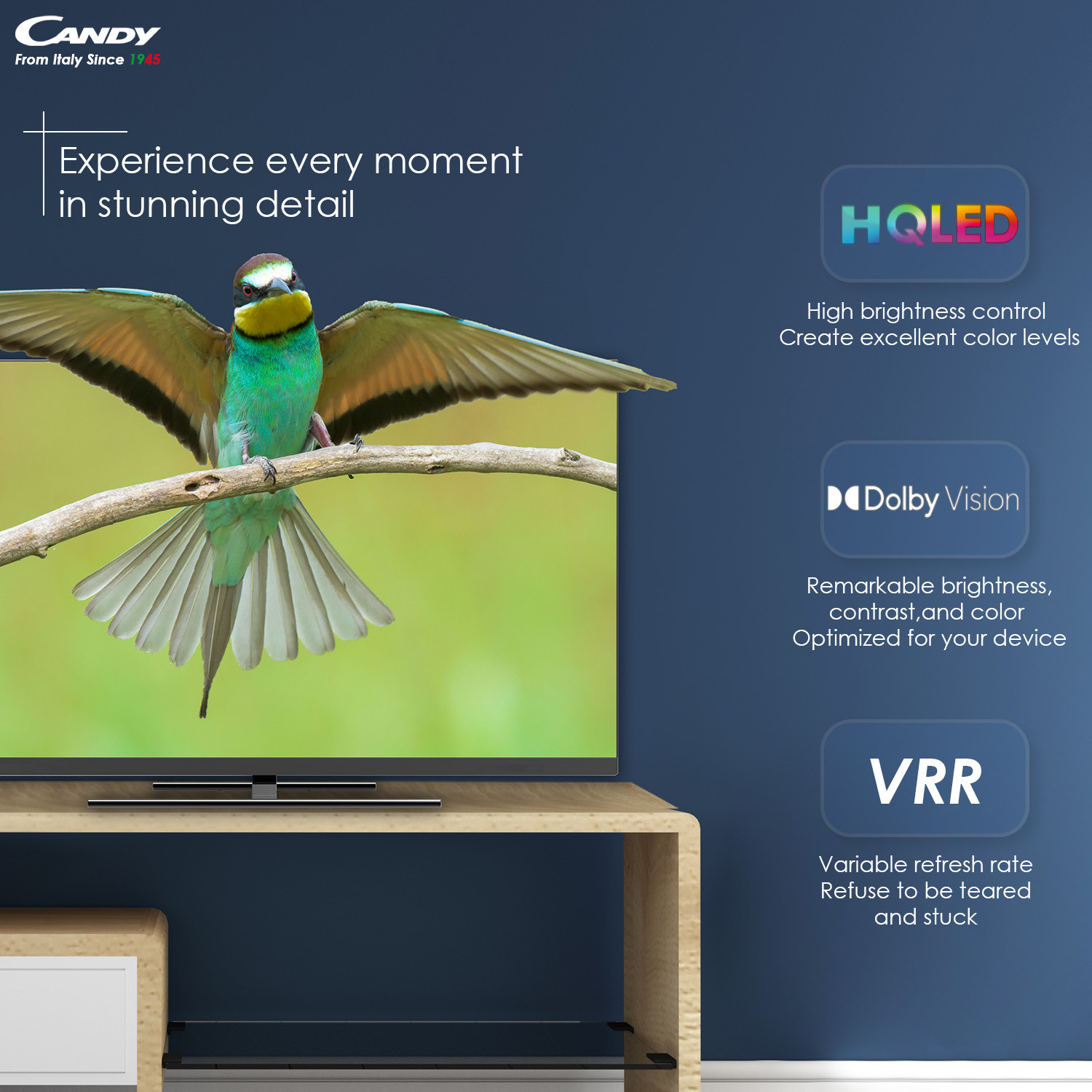 Image of CANDY 165 cm (65 inch) QLED Ultra HD (4K) Smart Google TV with Dolby Atmos & Dolby Vision