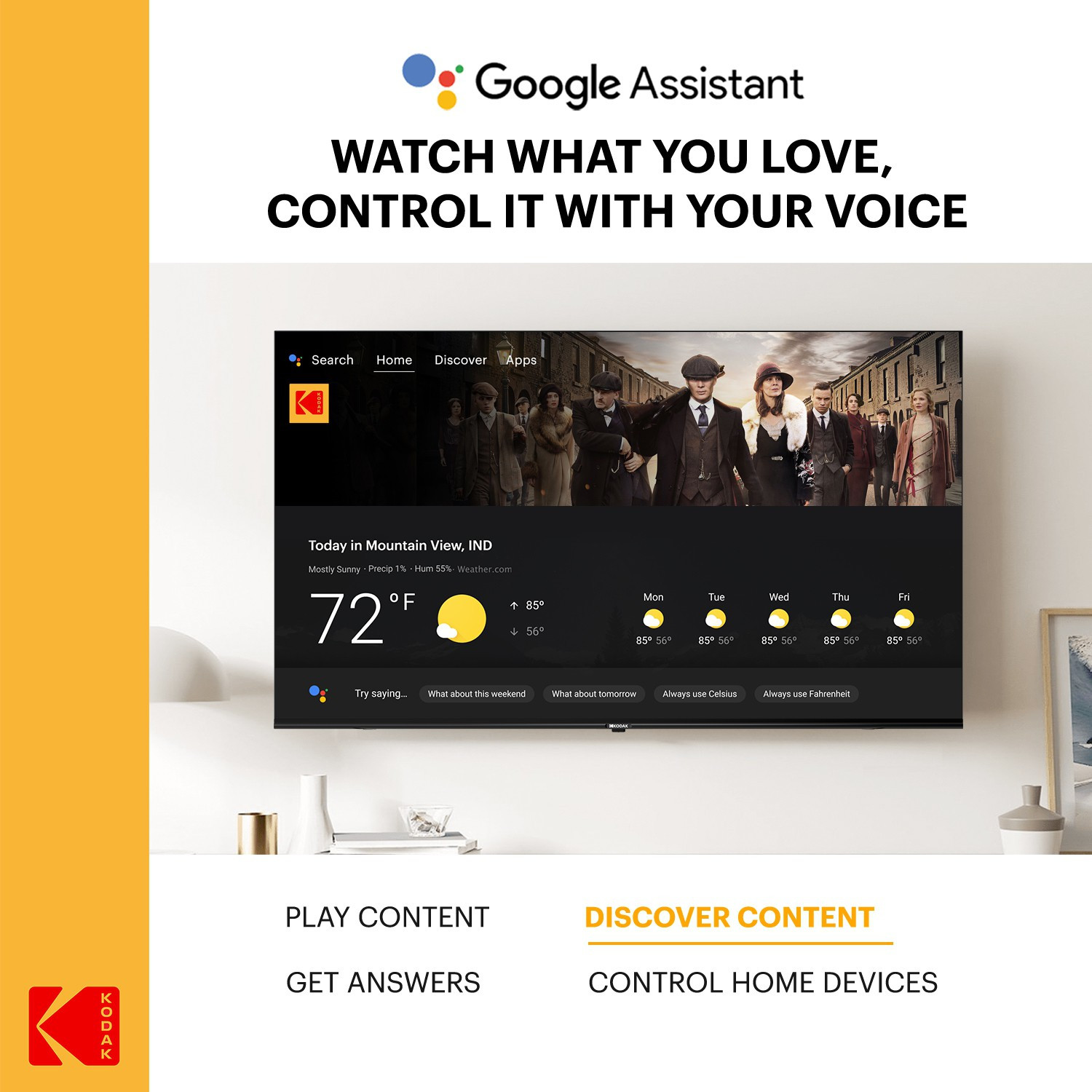 Image of KODAK CA PRO 126 cm (50 inch) Ultra HD (4K) LED Smart Android TV with Dolby MS12 & Dolby Digital Plus
