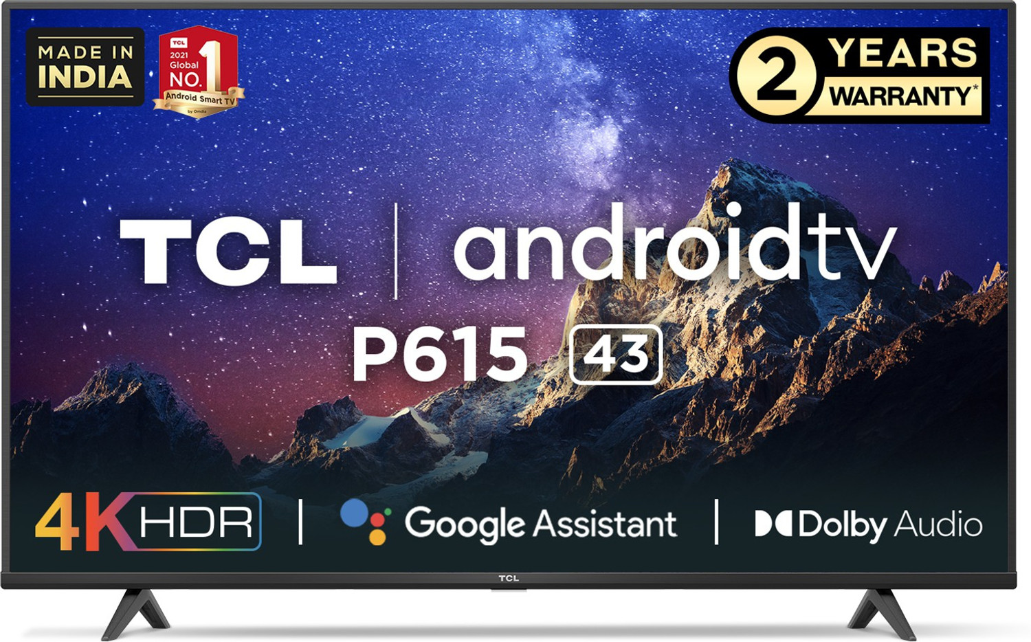 Image of TCL P615 108 cm (43 inch) Ultra HD (4K) LED Smart TV with Dolby Audio