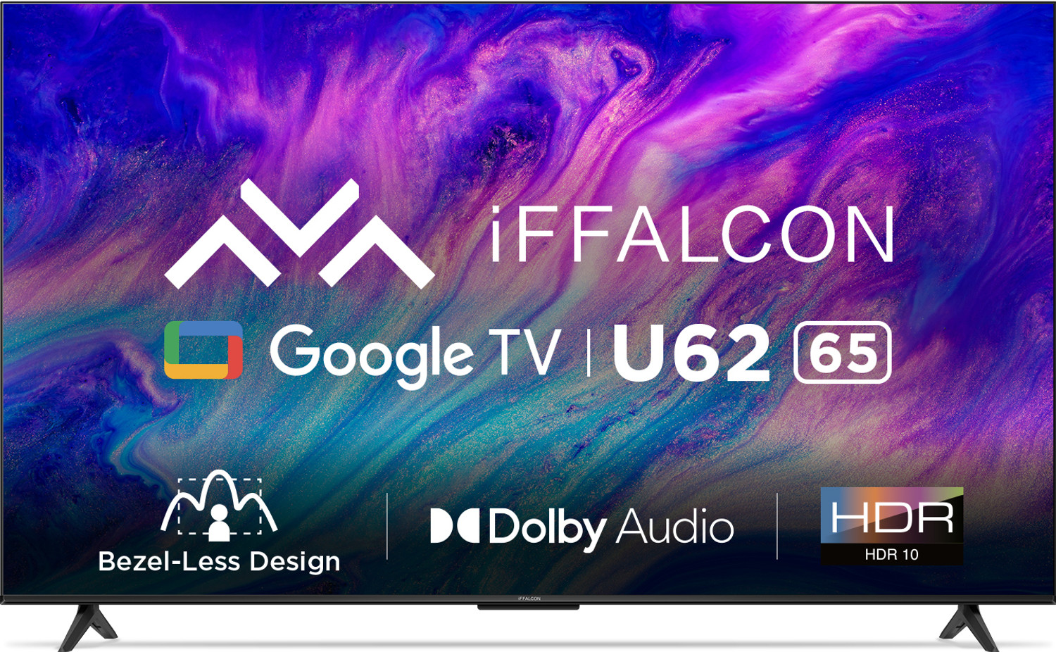 Image of iFFALCON by TCL U62 164 cm (65 inch) Ultra HD (4K) LED Smart Google TV with 24W Dolby Audio, HDR10 and Bezel-Less Design