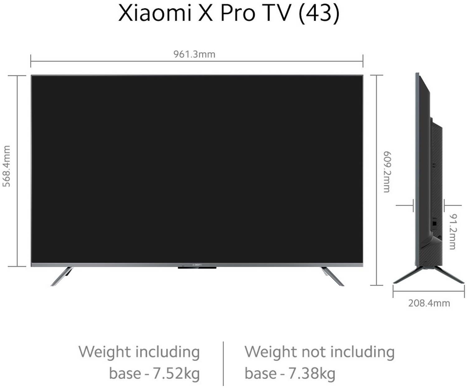 Image of XIAOMI by Mi X Pro 108 cm (43 inch) Ultra HD (4K) LED Smart Google TV with Dolby Vision IQ | HDR10+ | Dolby Atmos |DTS X | Vivid Picture Engine 2 with Adaptive Brightness