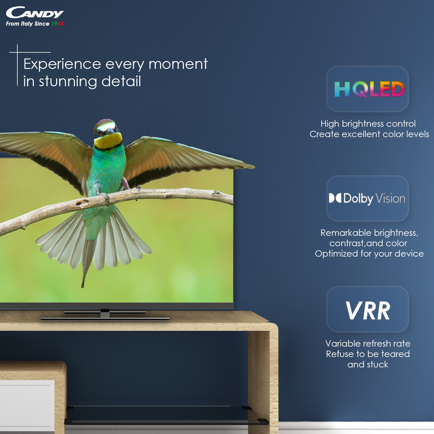 Image of CANDY 139 cm (55 inch) QLED Ultra HD (4K) Smart Google TV with Dolby Atmos & Dolby Vision