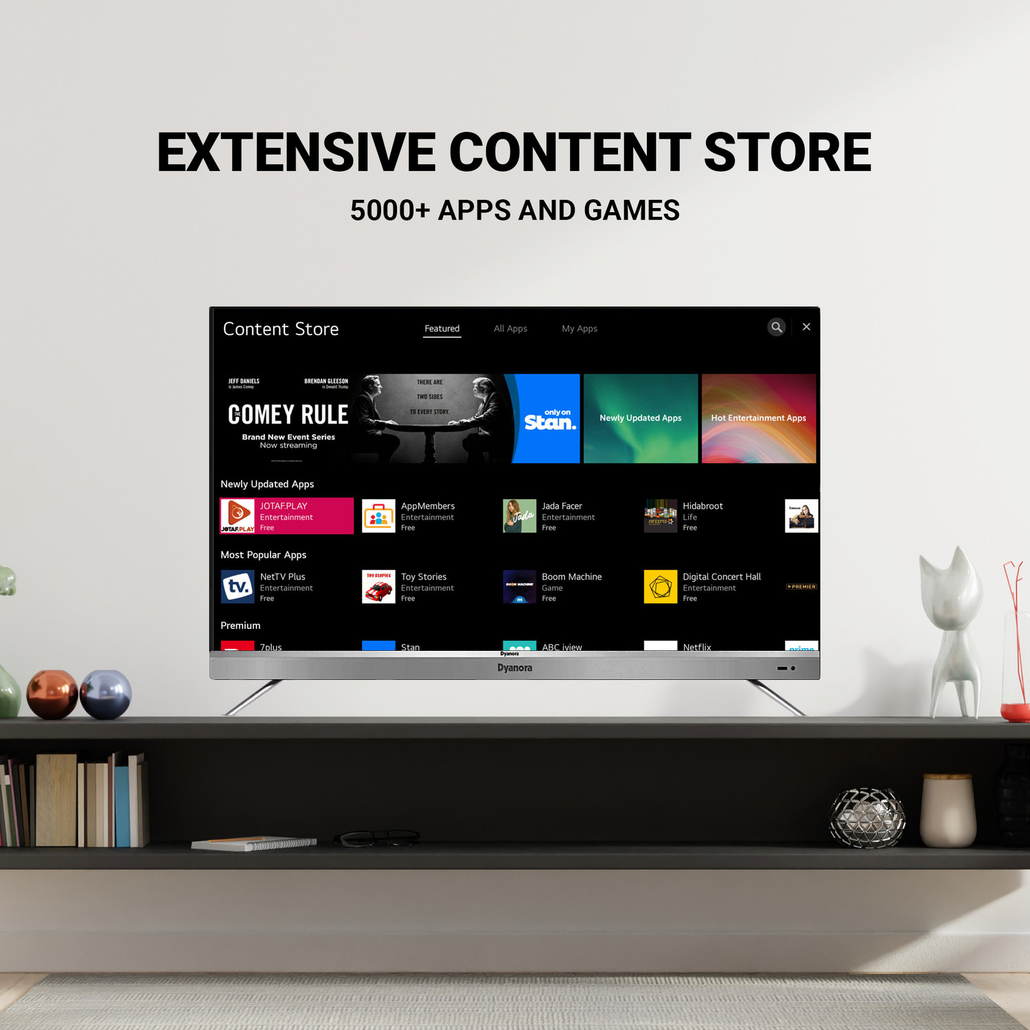 Image of Dyanora 109 cm (43 inch) Ultra HD (4K) LED Smart WebOS TV with HDR 10, Micro Dimming, Noise Reduction, Dolby Surround Sound (DY-LD43U1S)