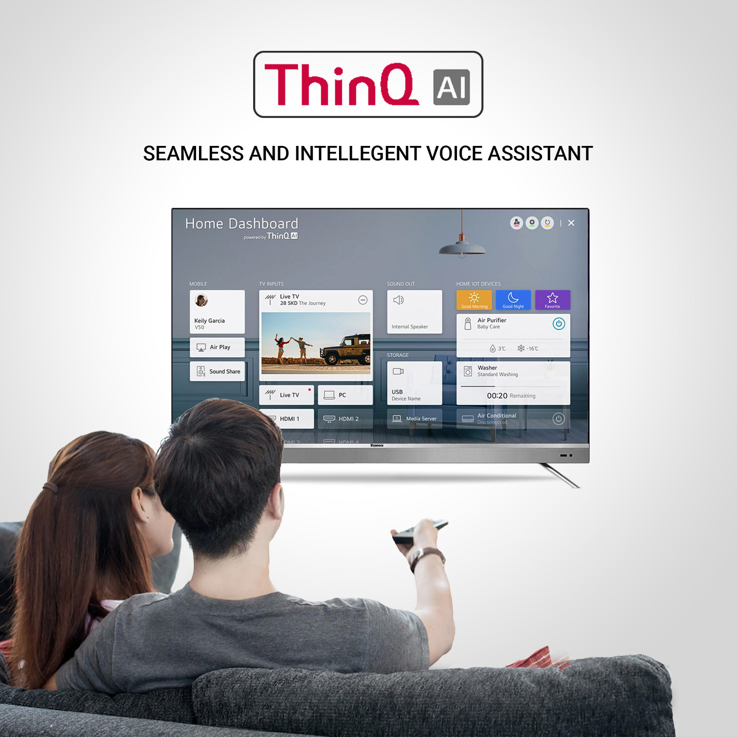 Image of Dyanora 109 cm (43 inch) Ultra HD (4K) LED Smart WebOS TV with HDR 10, Micro Dimming, Noise Reduction, Dolby Surround Sound (DY-LD43U1S)