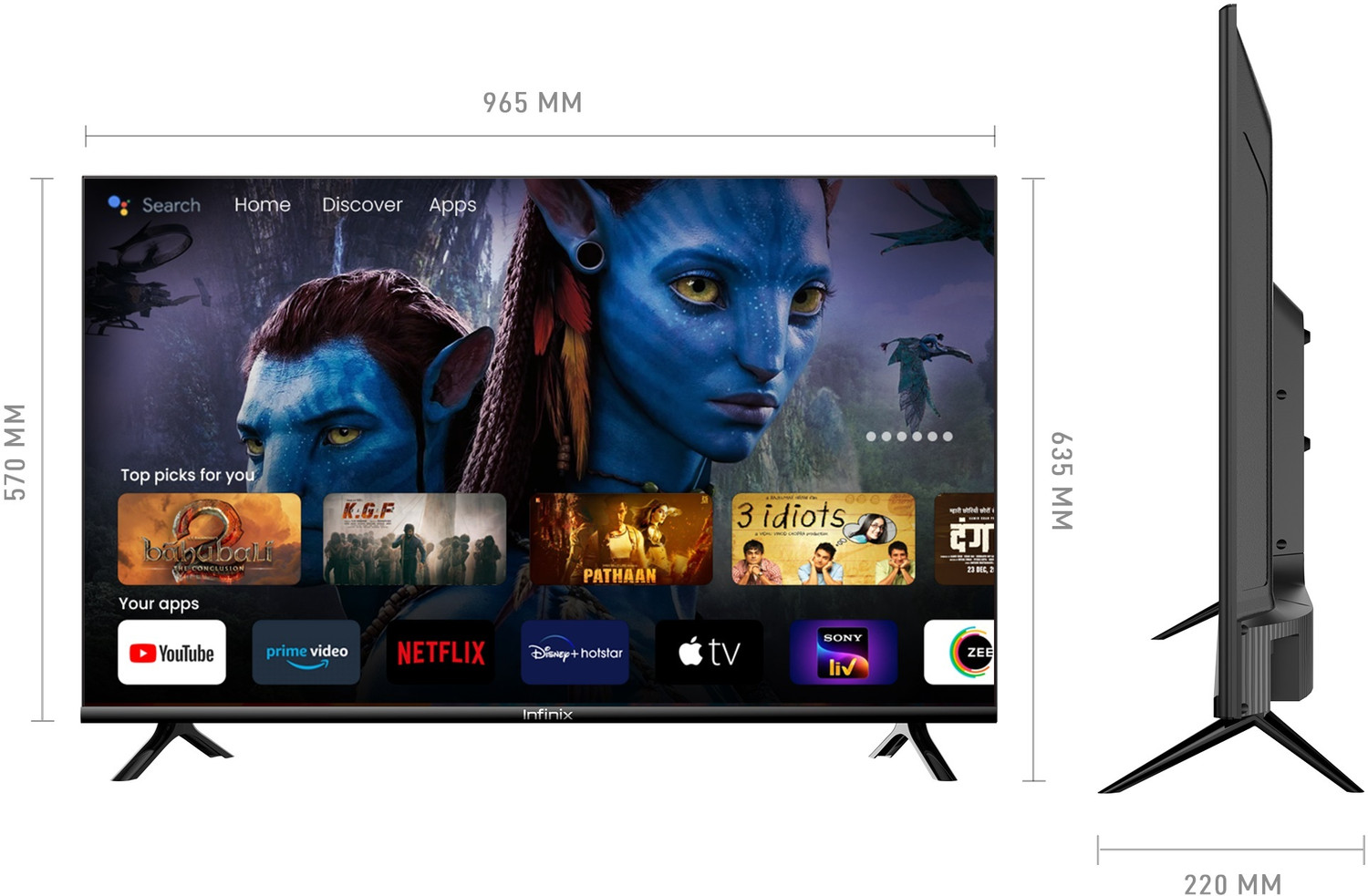 Image of Infinix X3IN 109 cm (43 inch) Full HD LED Smart Android TV with EPIC Engine, Cinematic
