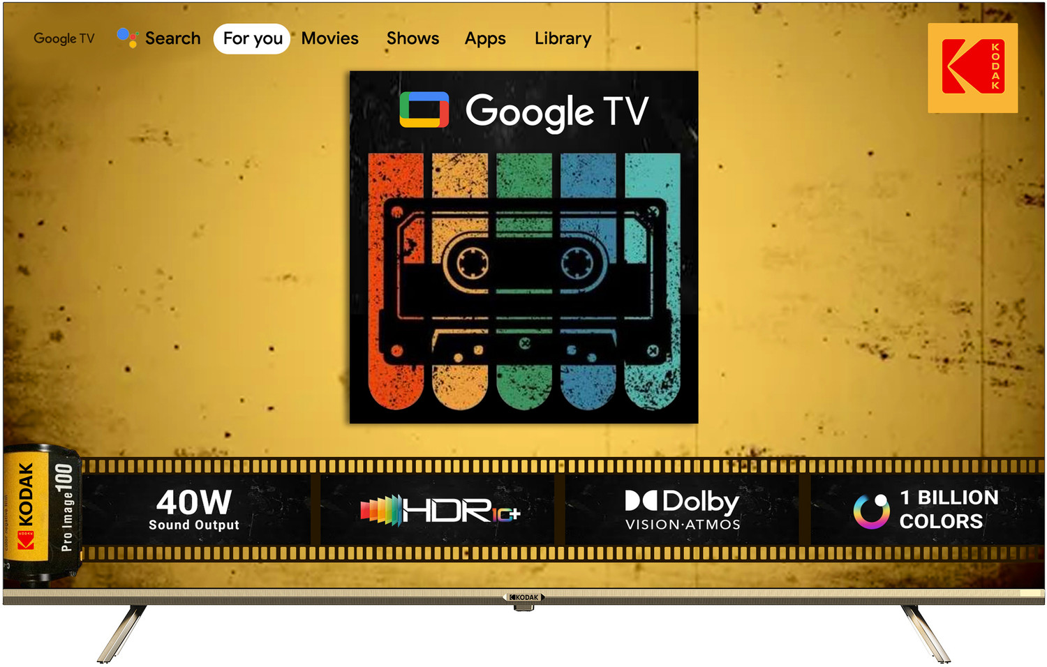 Image of KODAK 164 cm (65 inch) Ultra HD (4K) LED Smart Google TV with Dolby Atmos and Dolby Vision 65CAPRO5099 (65CAPRO5099)