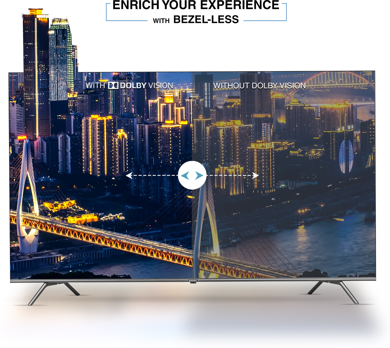 Image of Sansui 165 cm (65 inch) QLED Ultra HD (4K) Smart Google TV with IPS Display Zen Panel Dolby Vision & Atmos Filmmaker Mode