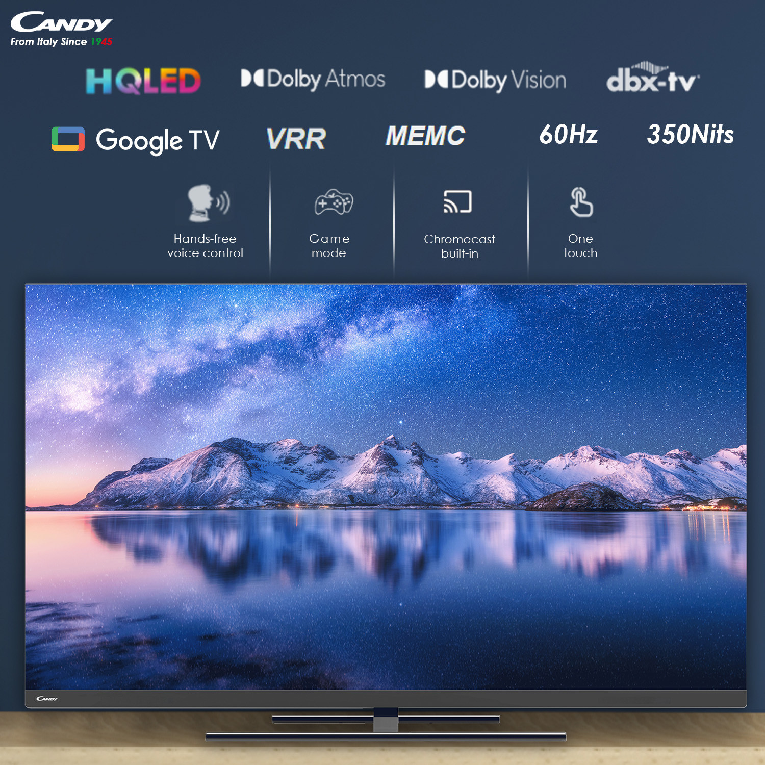 Image of CANDY 165 cm (65 inch) QLED Ultra HD (4K) Smart Google TV with Dolby Atmos & Dolby Vision