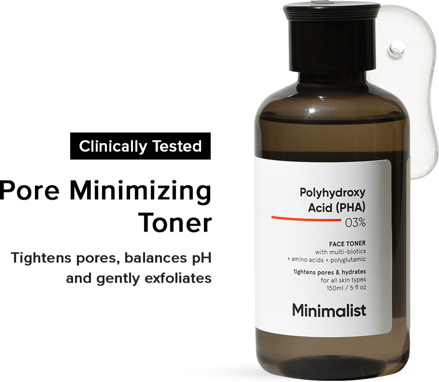 Minimalist 3% PHA Face Toner For Oily Skin| Pore Tightening, Mild Exfoliating, Alcohol Free Toner for Men &amp; Women Men &amp; Women  (150 ml)