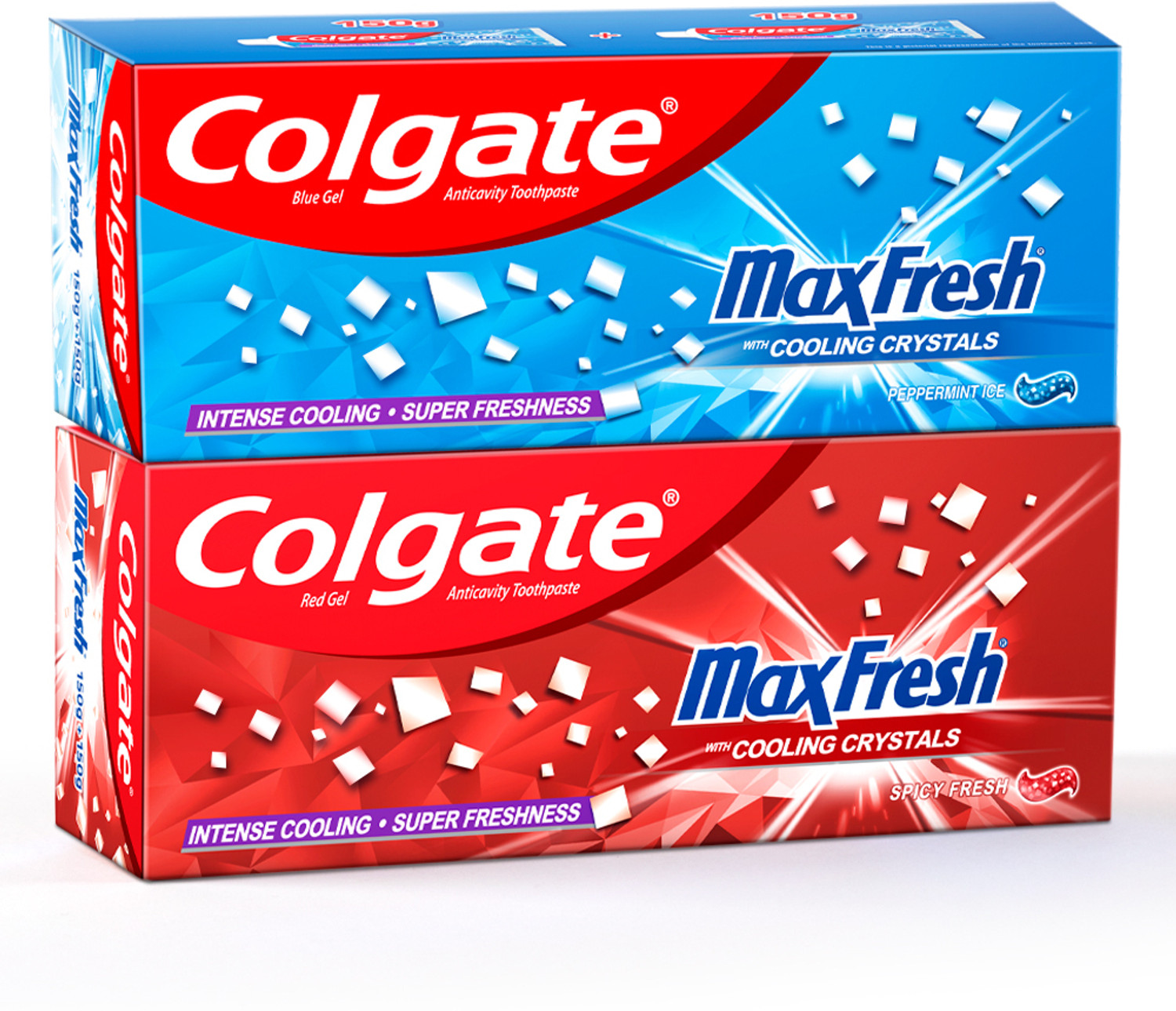 Colgate MaxFresh Toothpaste, Red Gel Paste with Menthol for Super Fresh Breath, (Spicy Fresh) and MaxFresh Toothpaste, Blue Gel Paste with Menthol for Super Fresh Breath (Peppermint Ice), 600 gm Toothpaste  (2, Pack of 2)