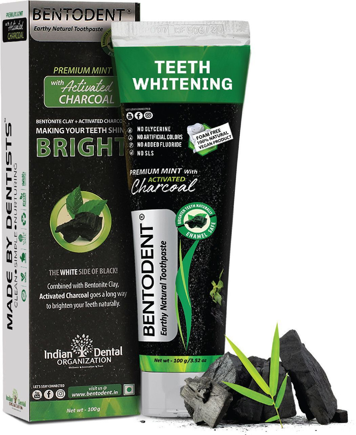 bentodent Charcoal Natural Toothpaste  (100 g)