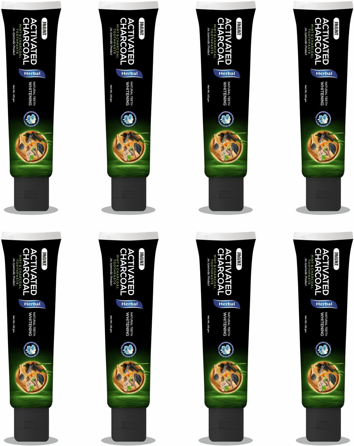 Jagat Devsutra Dr. Trusted Ayurvedic HERBAL Activated Charcoal Toothpaste for Teeth Whitening - 100% Natural Formula with Mint Flavour, No Fluoride & Artificial Colours Toothpaste