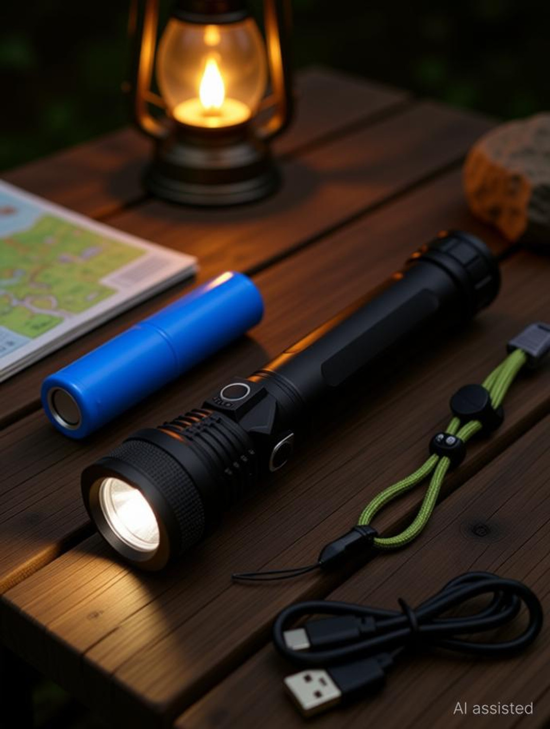 Image of ApexBeam USB Rechargeable Long Throw LED Flashlight Torch (Multicolor, 4.5 cm, Rechargeable)