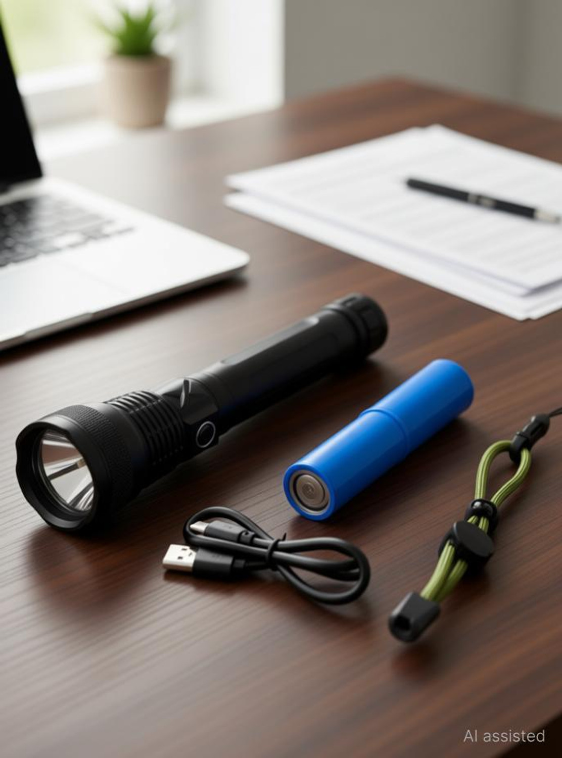 Image of ApexBeam USB Rechargeable Long Throw LED Flashlight Torch (Multicolor, 4.5 cm, Rechargeable)