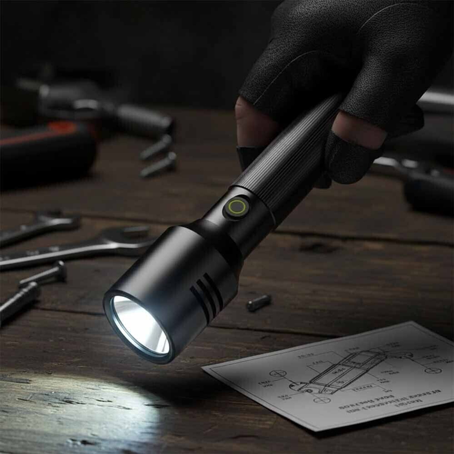 Image of ApexBeam USB Rechargeable Long Throw LED Flashlight Torch (Multicolor, 4.5 cm, Rechargeable)