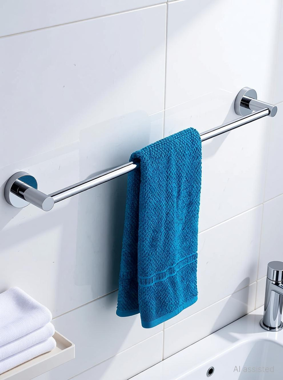 Frap Heavy Round Towel Bar/Towel Holder/Towel Stand/Towel Hanger 24 inch Longer for Kitchen and Bathroom Use Silver, Steel Towel Holder