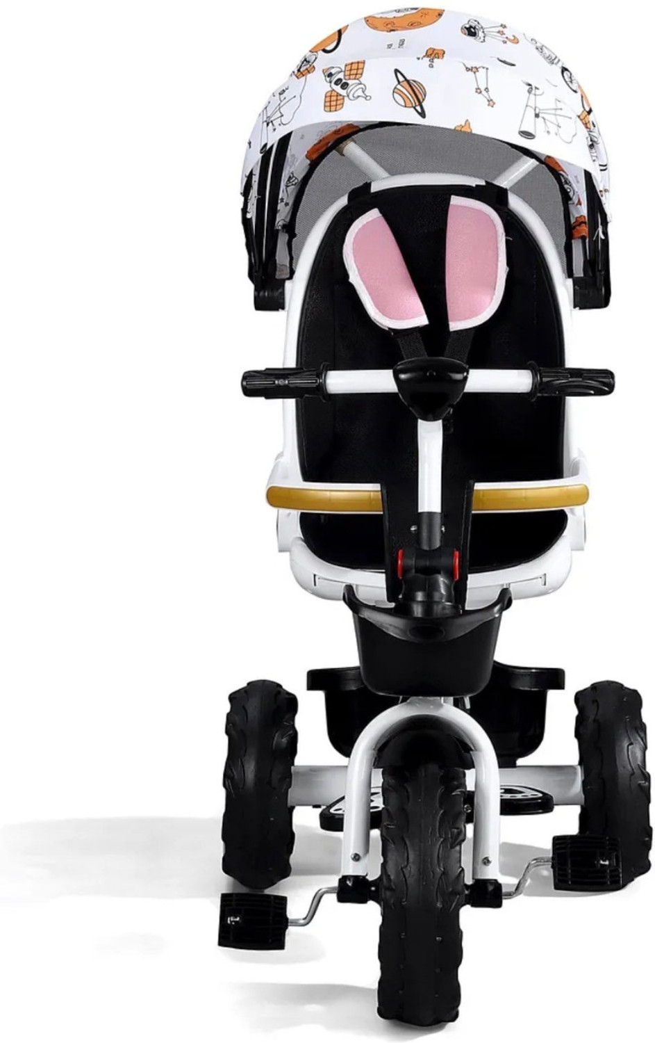 Image of Attire 5-in-1 Kids Tricycle with Parent Handle & Reversible Seat TRI-5IN1-180-PH-01 Tricycle (White)
