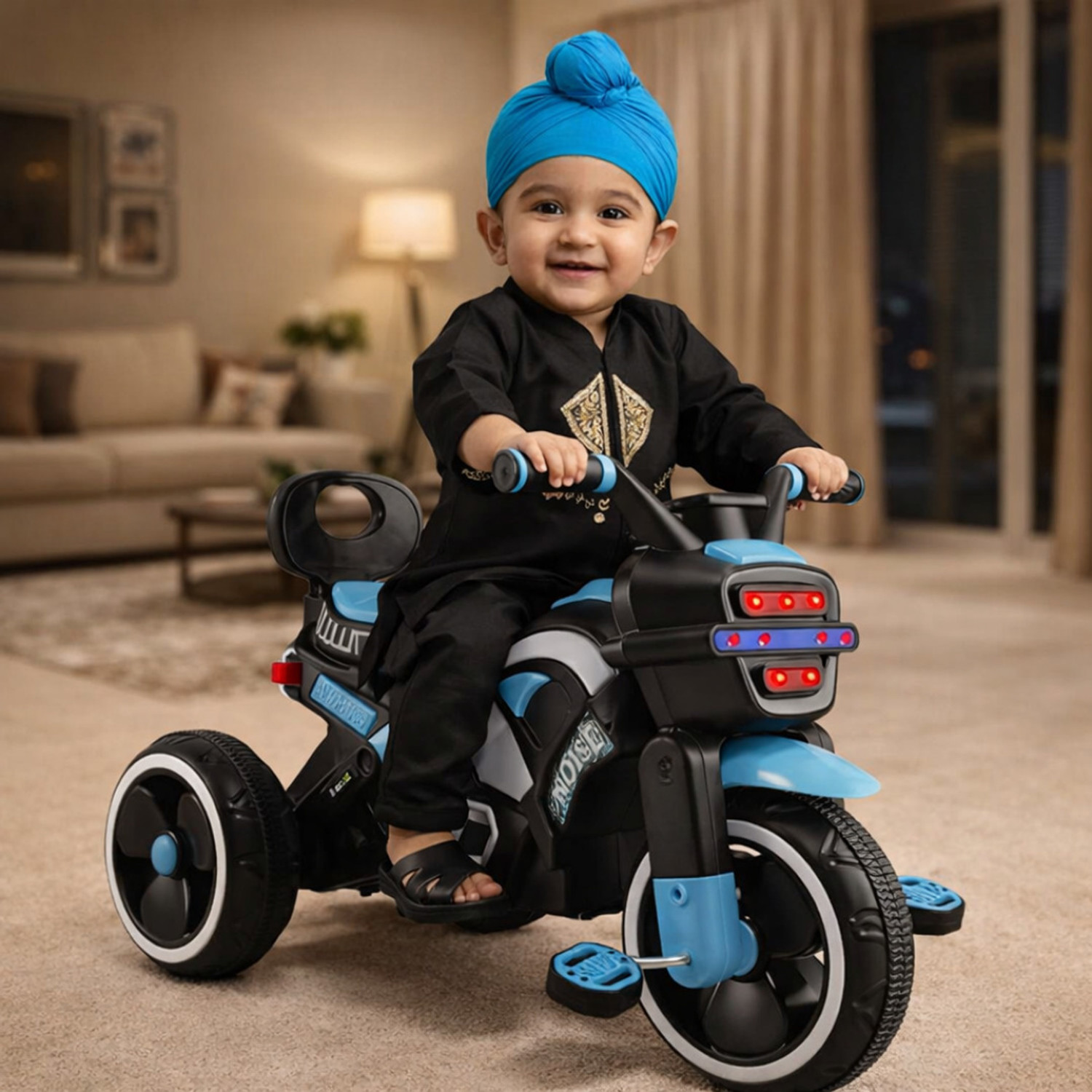 Image of Attire 5-in-1 Kids Tricycle with Parent Handle & Reversible Seat TRI-5IN1-180-PH-01 Tricycle (White)
