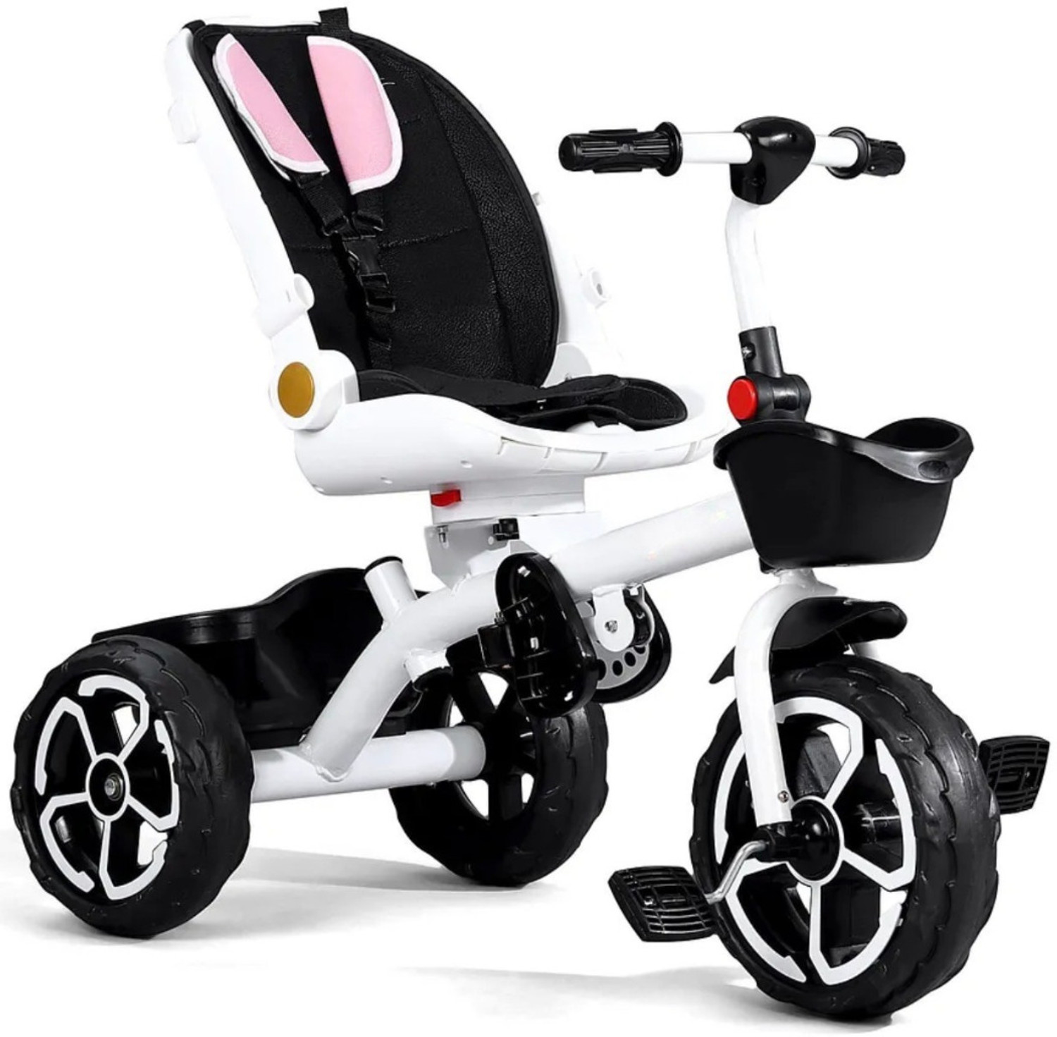 Image of Attire 5-in-1 Kids Tricycle with Parent Handle & Reversible Seat TRI-5IN1-180-PH-01 Tricycle (White)