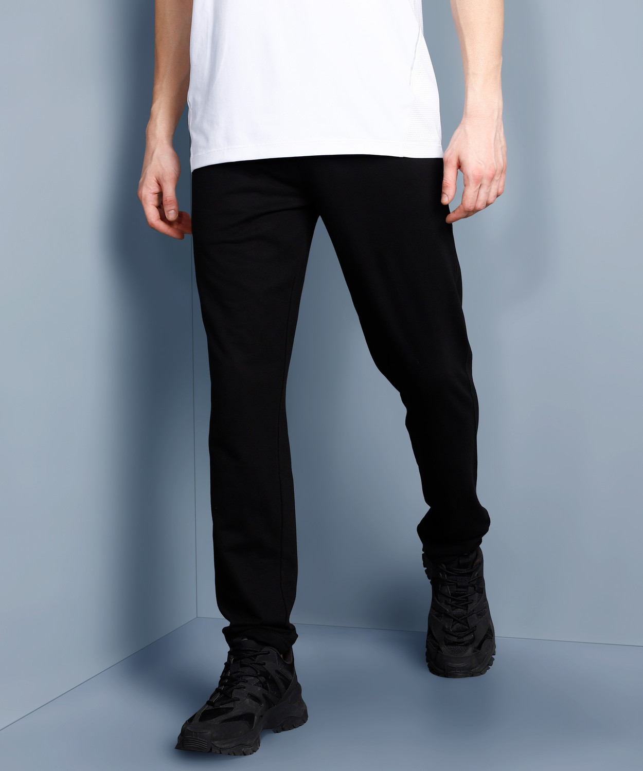 Adrenex Solid Men Black Track Pants Price History