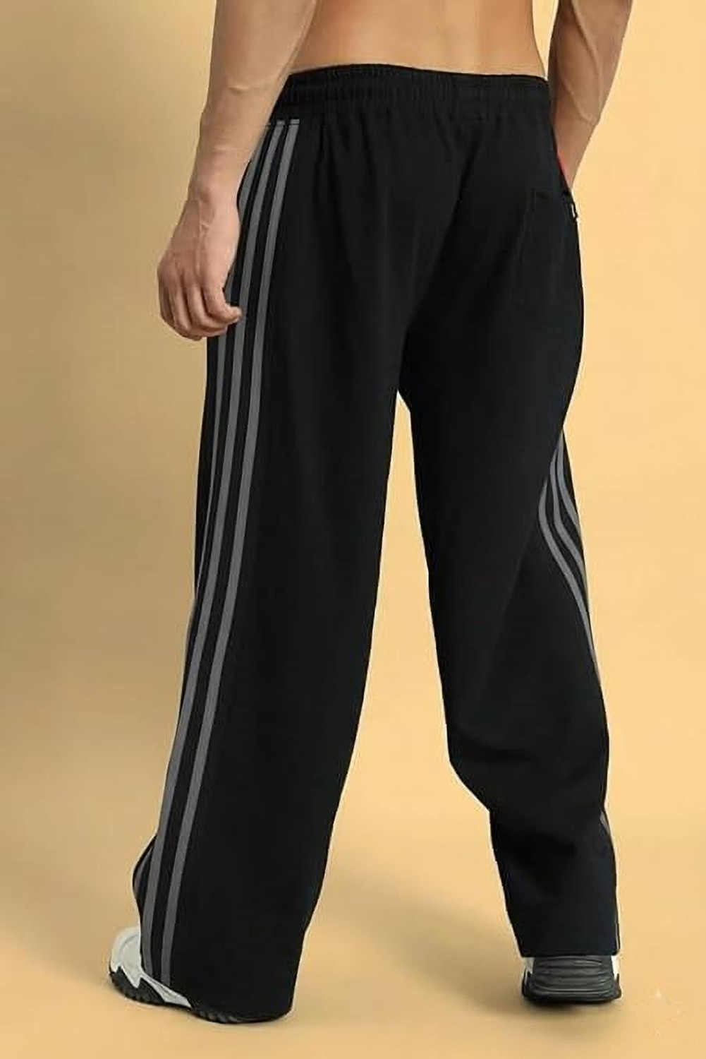 Image of Wanchha Fashion Men Solid, Striped Grey Track Pants