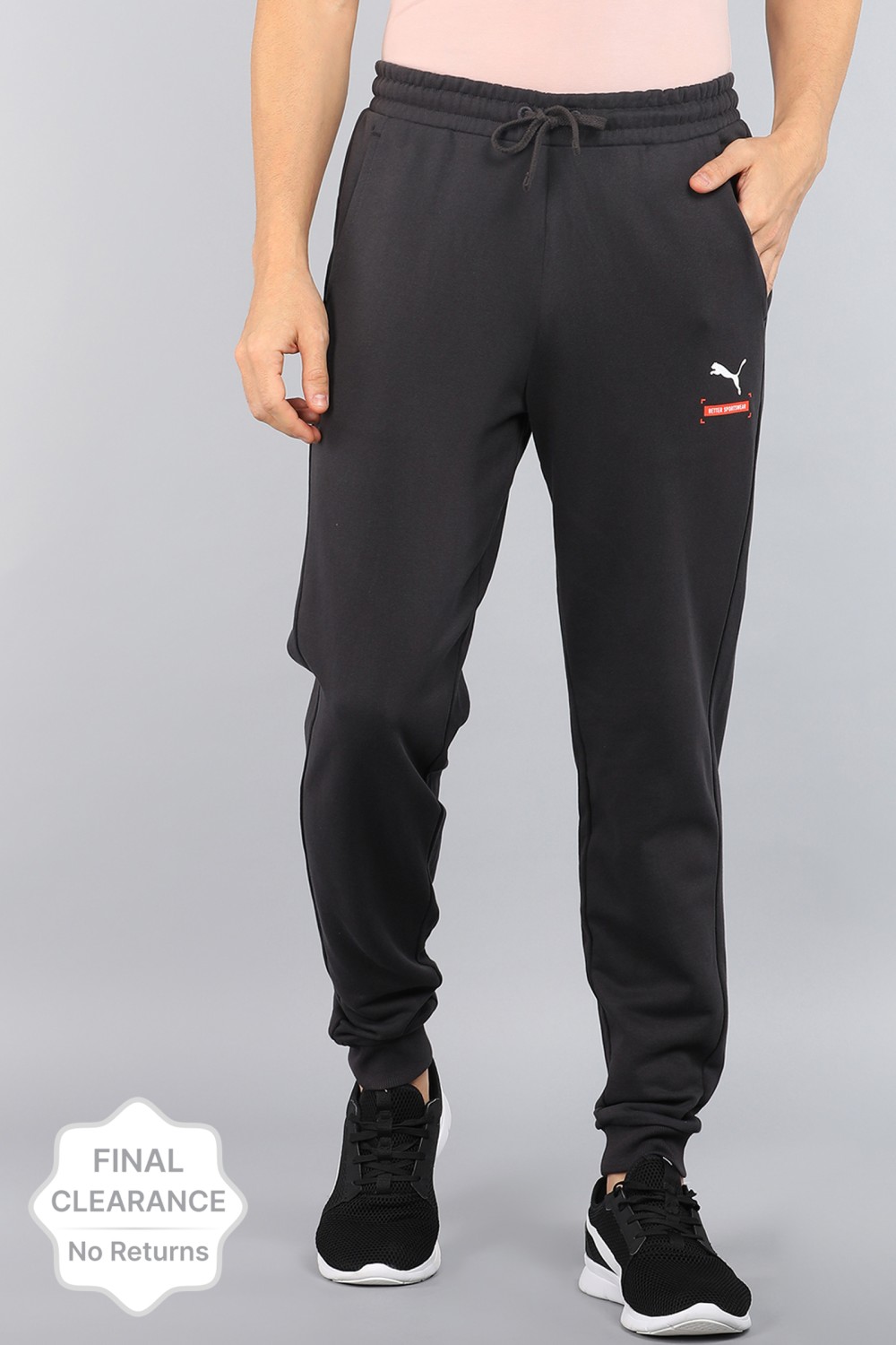 PUMA Solid Men Black Track Pants - Buy PUMA Solid Men Black Track