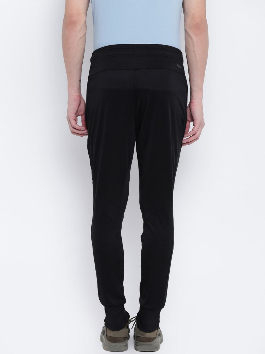 Adidas solid men's black best sale track pants