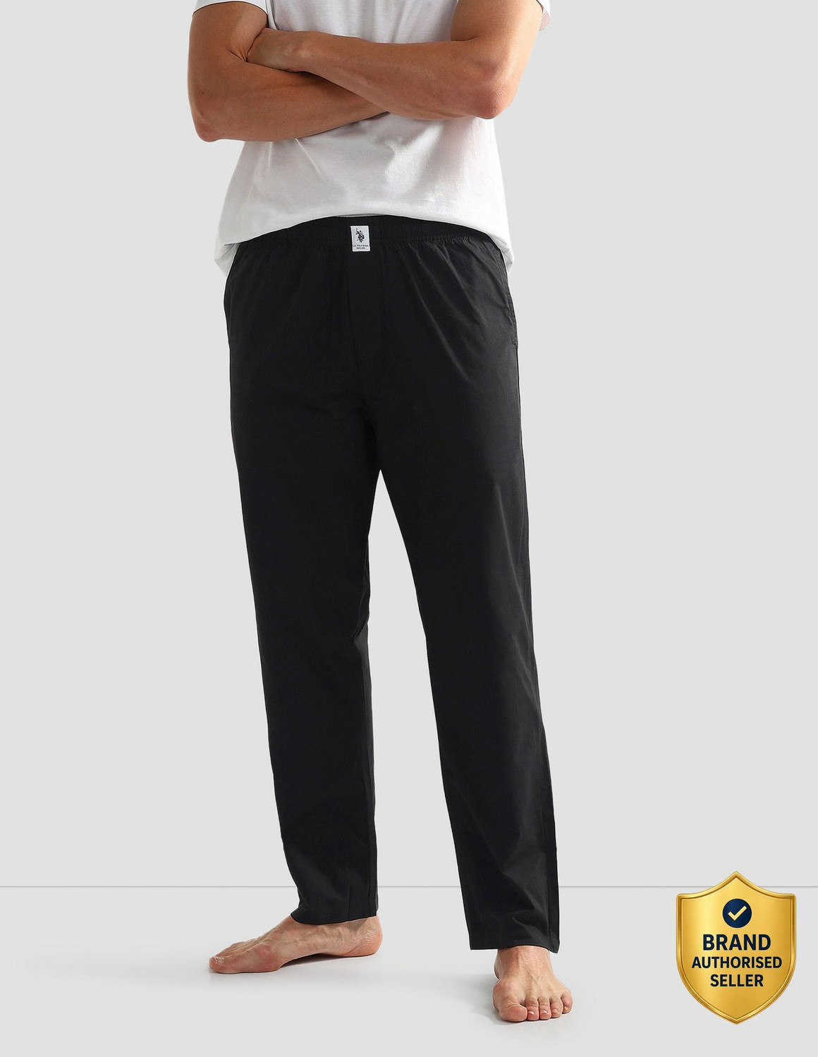 U.S. POLO ASSN. Solid Men Black Track Pants