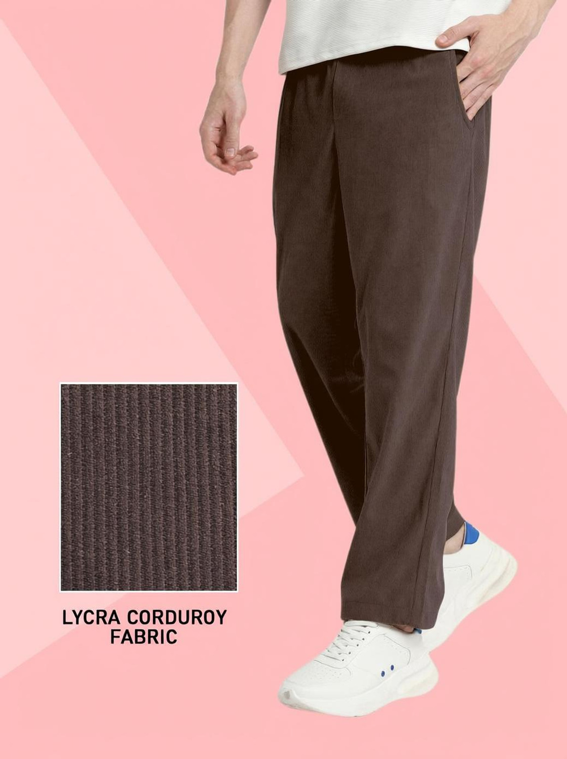 INDICLUB Self Design Men Brown Track Pants