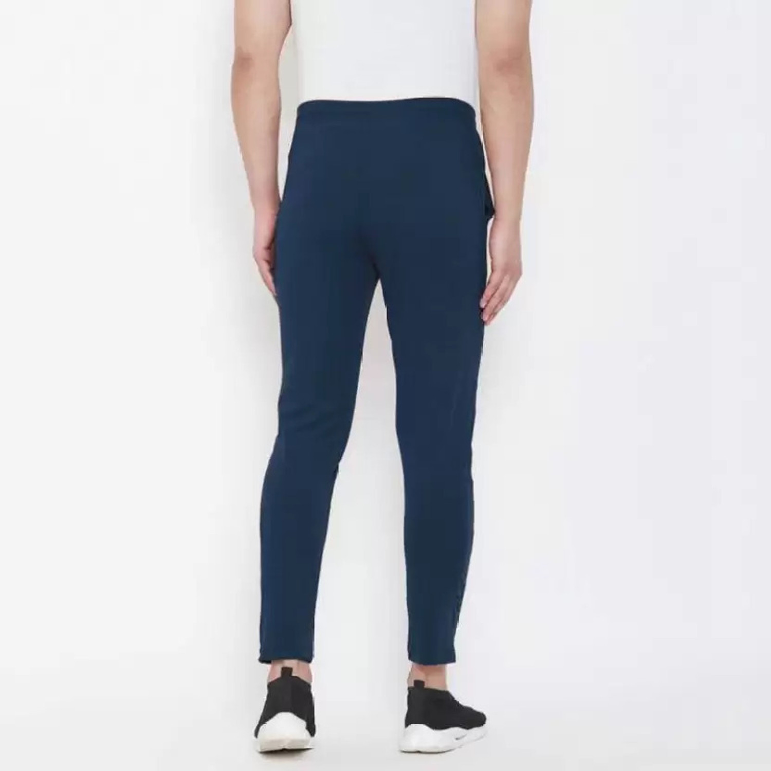Image of AASHI FASHIONS Pack of 2 Men Solid Blue, Black Track Pants