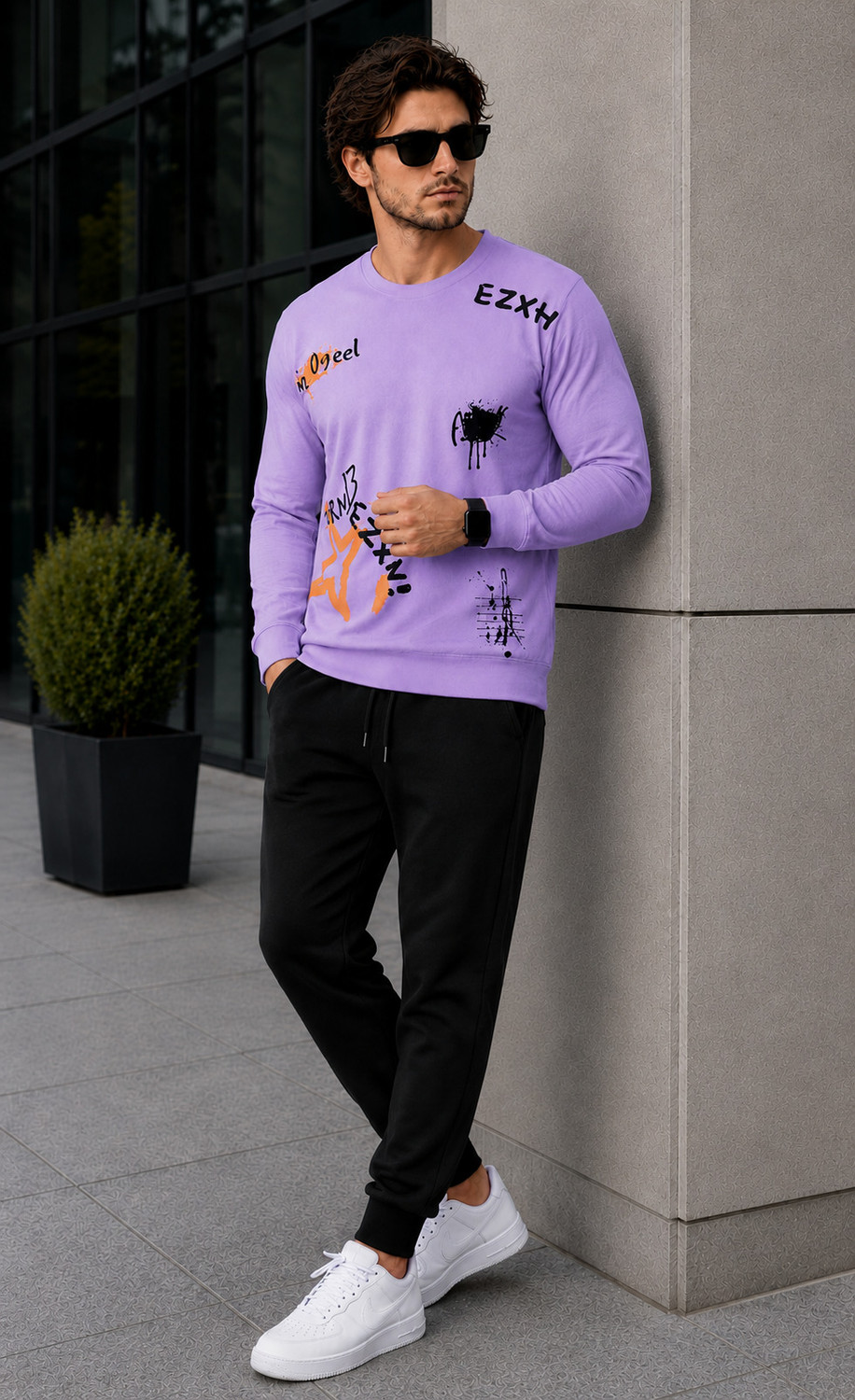 Image of R ROCKIN TEES Printed Men Track Suit