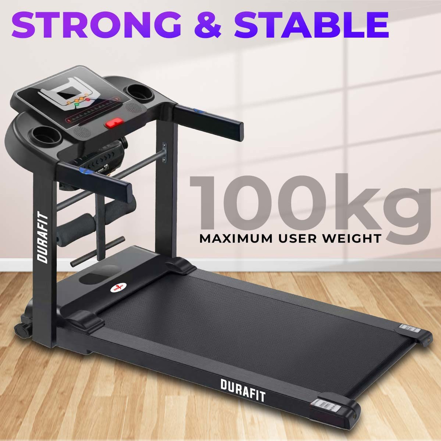 Image of Durafit Spark Multifunction 2.5 HP Motorized with Massager Treadmill (Max Weight:120 kg)