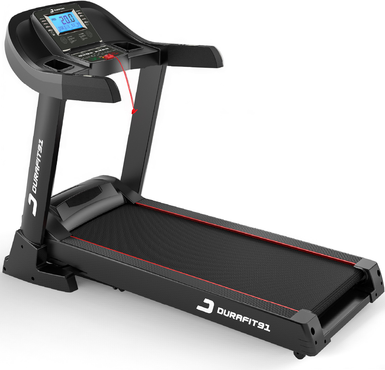 Durafit Champion 2.5 HP (5.0 HP Peak) AC Motorized Treadmill
