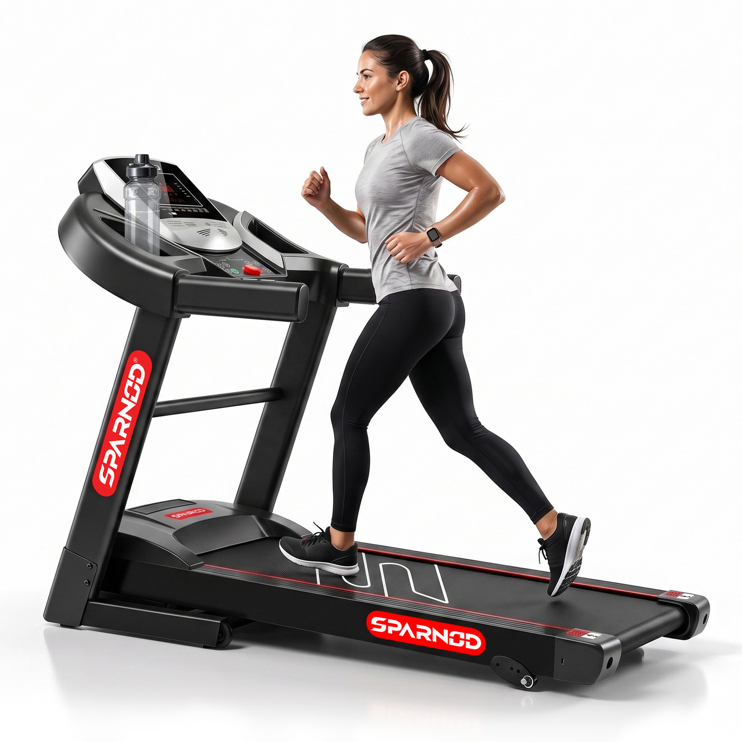 Sparnod Fitness STH-1200 (3 HP Peak) Automatic Treadmill Motorized Tre