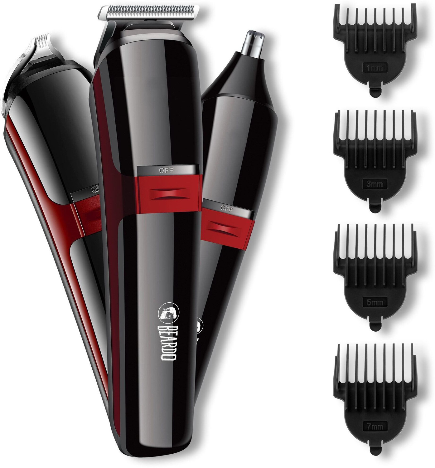 BEARDO Ape-X 3-in-1 Trimmer, nose trimmer, shaver, manscaping. Trimmer 120 min  Runtime 20 Length Settings