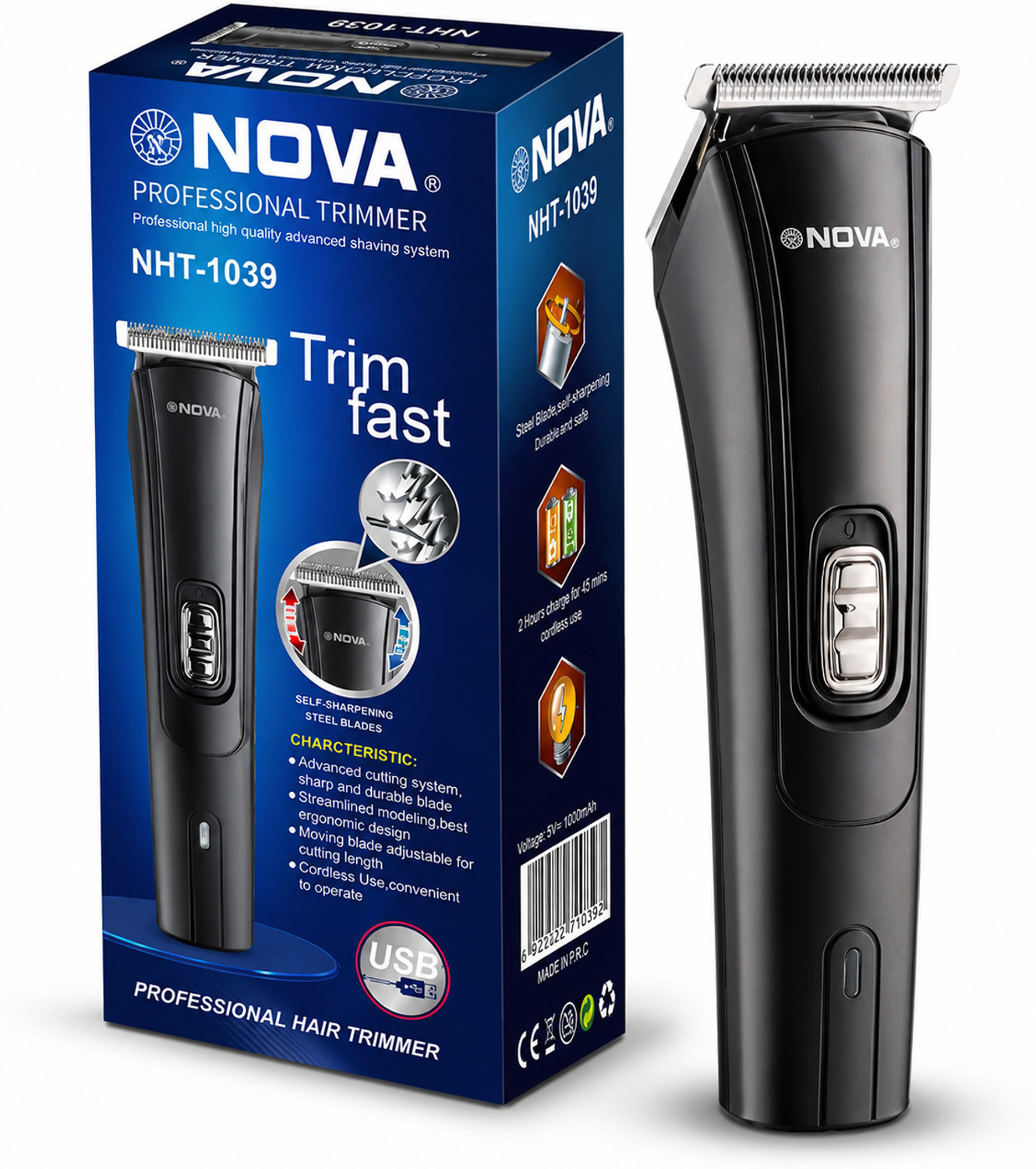 Image of WAIKIL WK 9200 USB Trimmer 45 min Runtime 4 Length Settings (Gold)