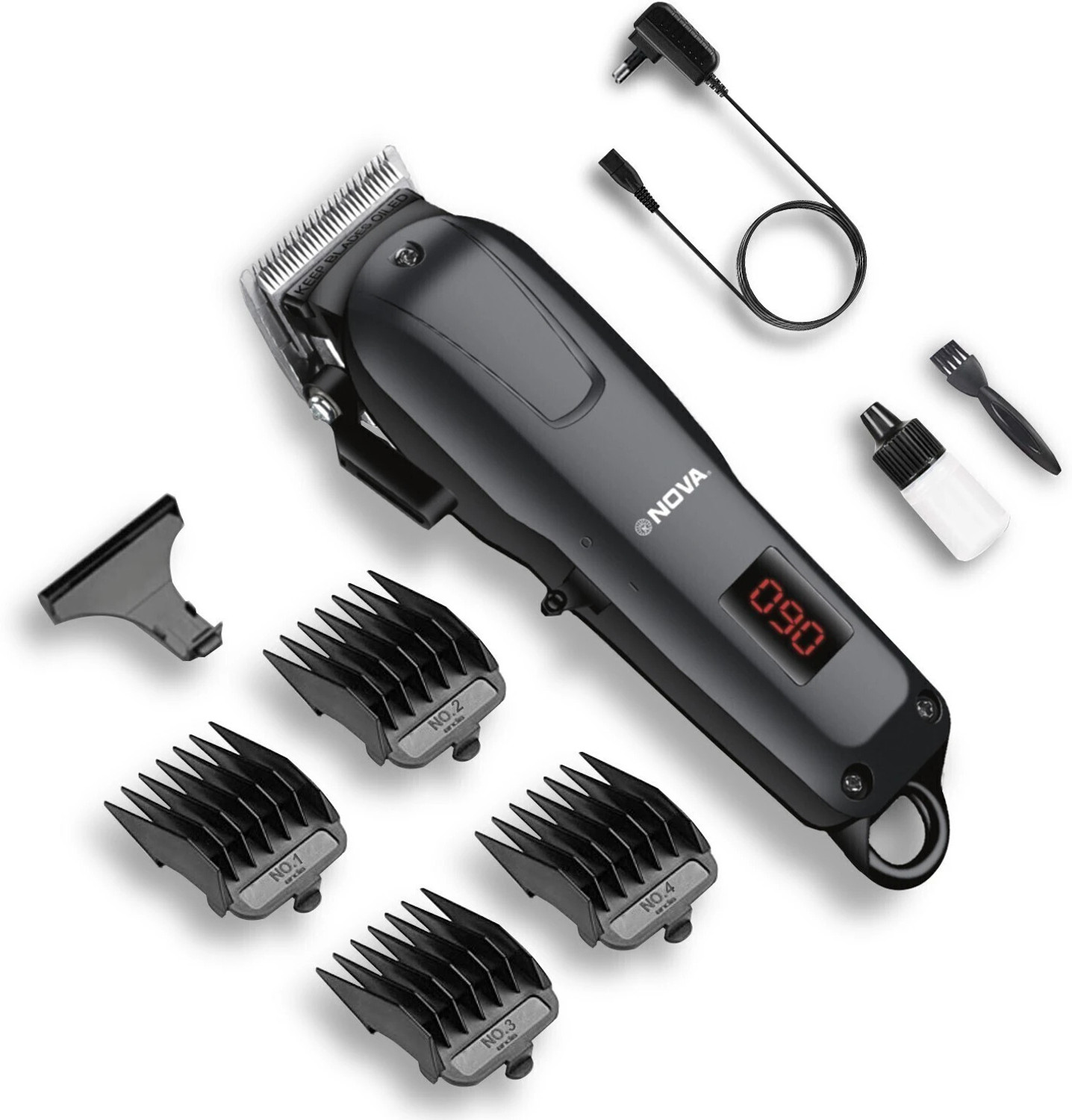NOVA Professional Rechargeable and Cordless NHT 1083 Hair Clipper  Runtime: 120 min Trimmer for Men  (Black)