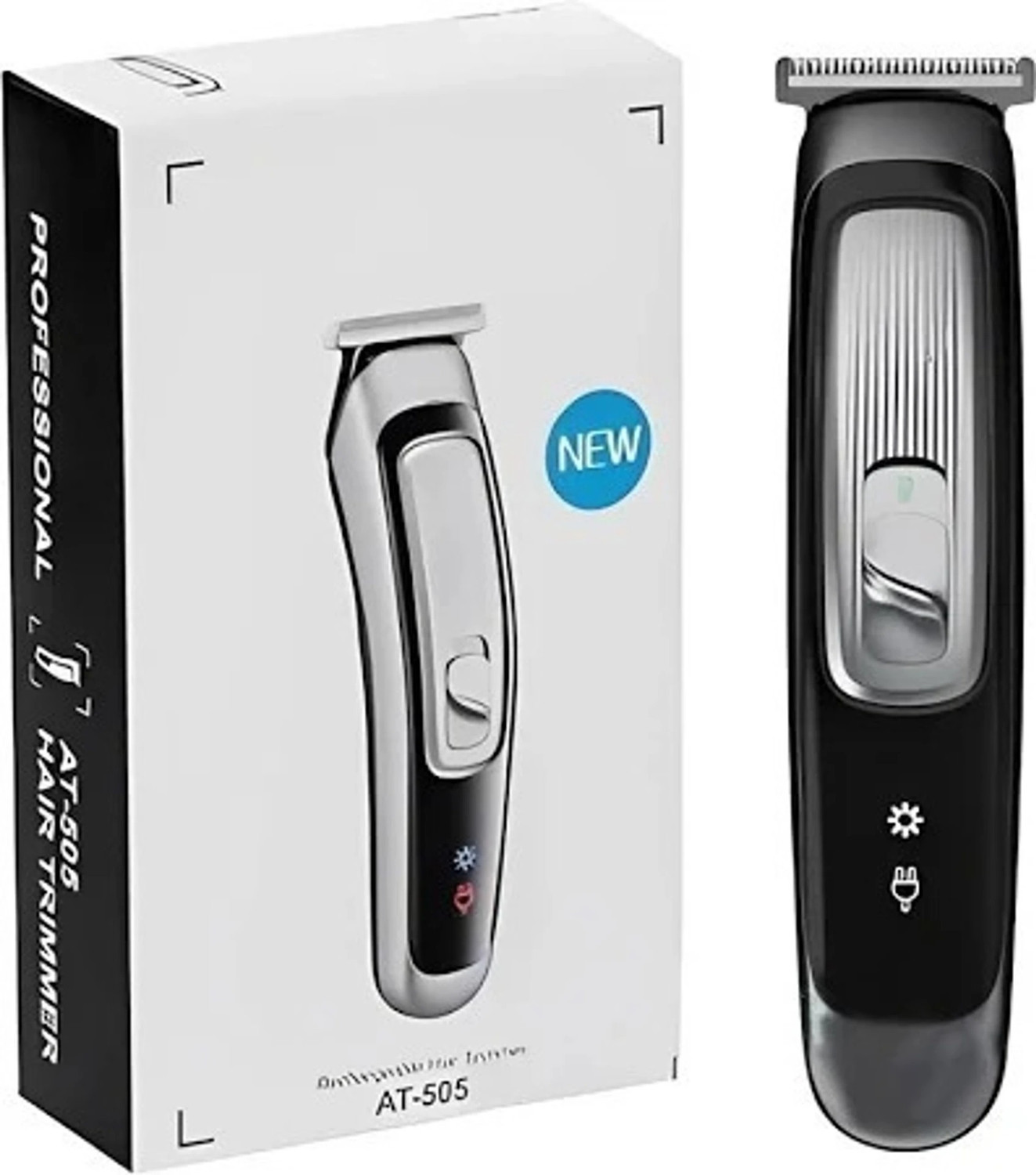 Image of Tradhi Beard & Hair 538 Trimmer Rechargeable Professional Hair Trimmer Fully Waterproof Fully Waterproof Trimmer 45 min Runtime 4 Length Settings (Silver, Black)