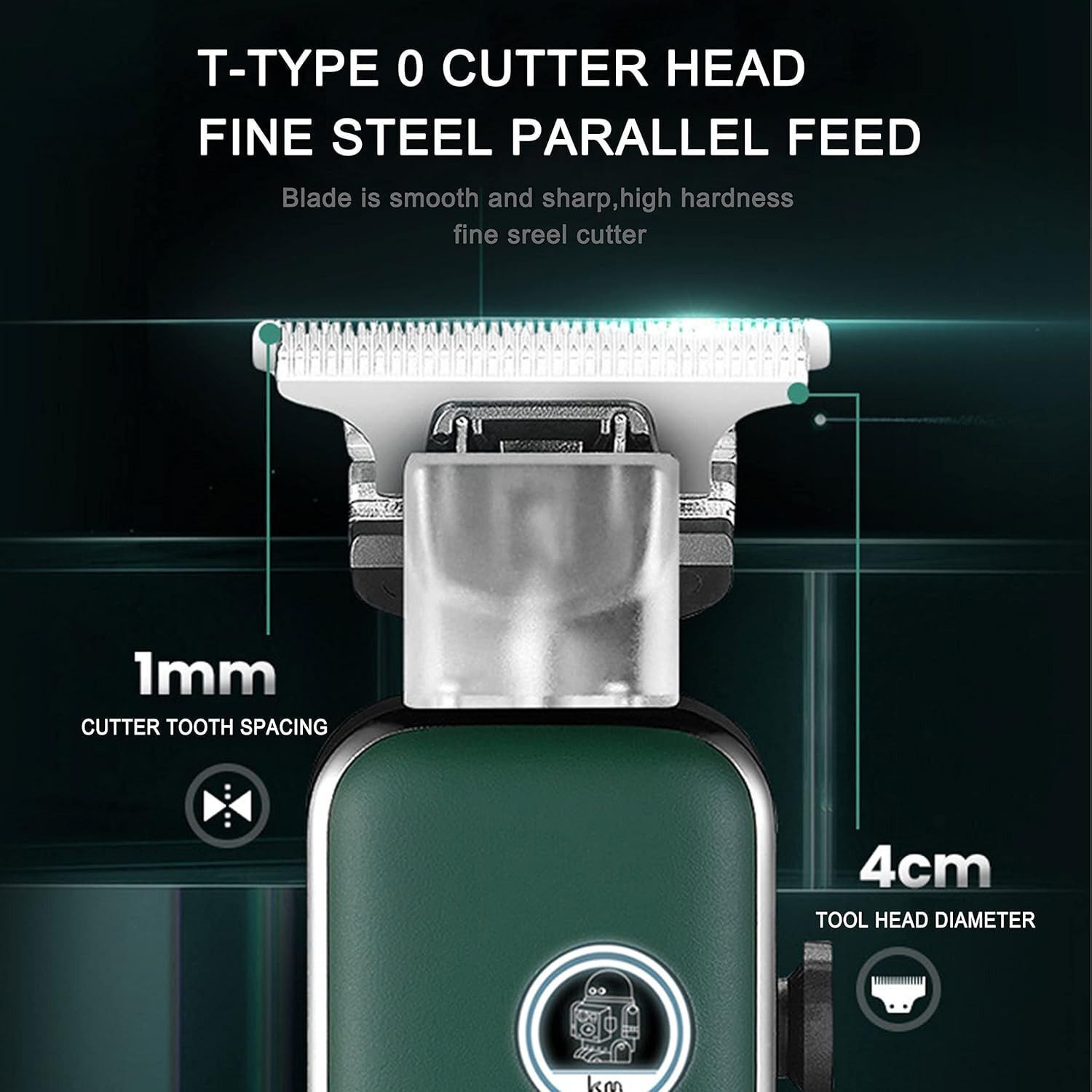 Image of Kemei KM-5098 Trimmer 60 min Runtime 4 Length Settings (Green)
