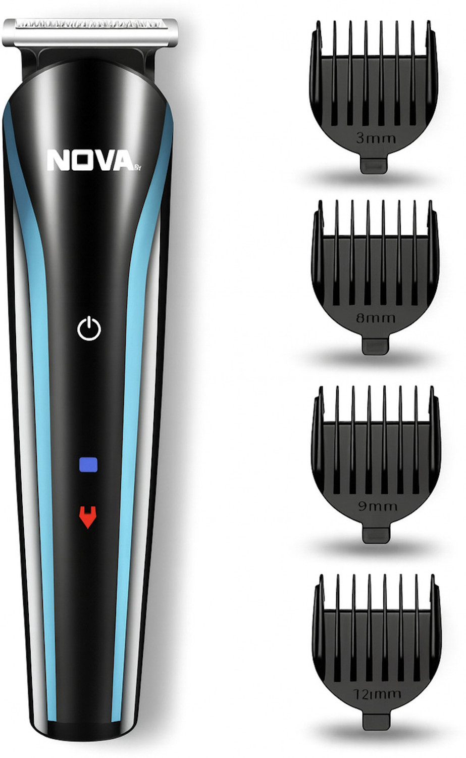 Nova NHT 1073-00 USB Men’s Trimmer – 60 Min Runtime, Black/Blue