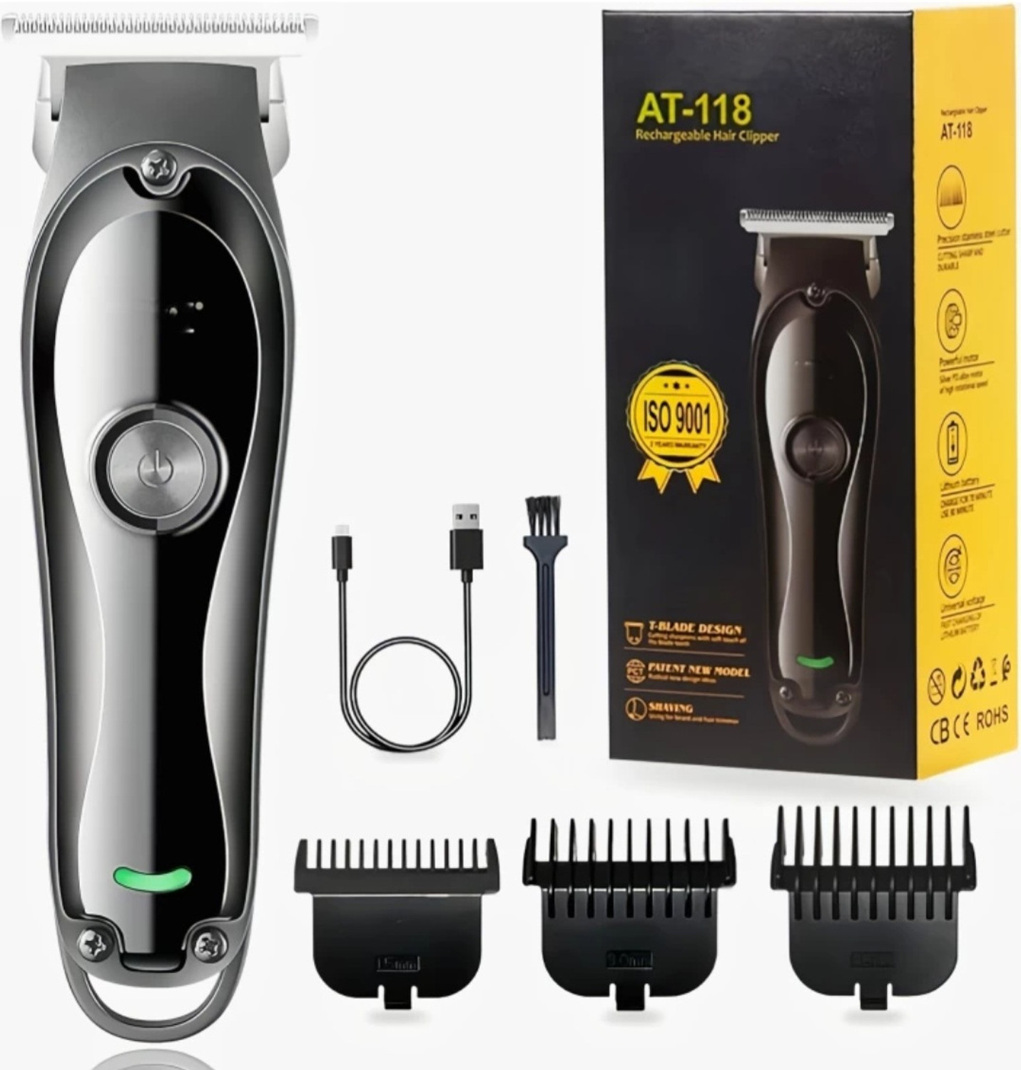 Image of Kemei KM-5098 Trimmer 60 min Runtime 4 Length Settings (Green)