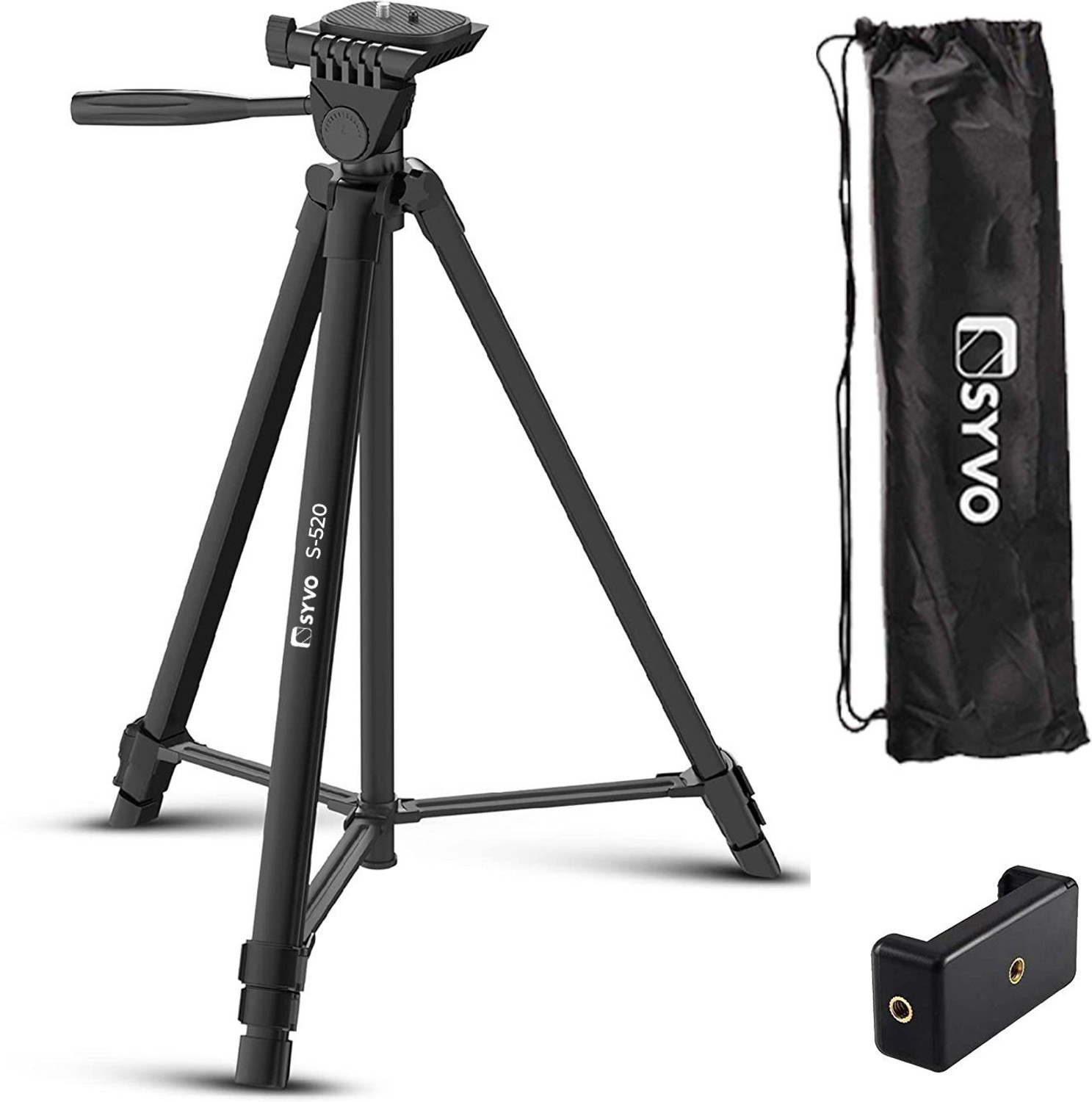 Syvo S-520 Pro (57 Inch) Portable Lightweight Aluminum Tripod Tripod K